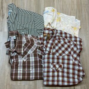 Women’s Western Shirt Bundle- 4 Pieces- Roper, Rockies, Shyanne, Wrangler